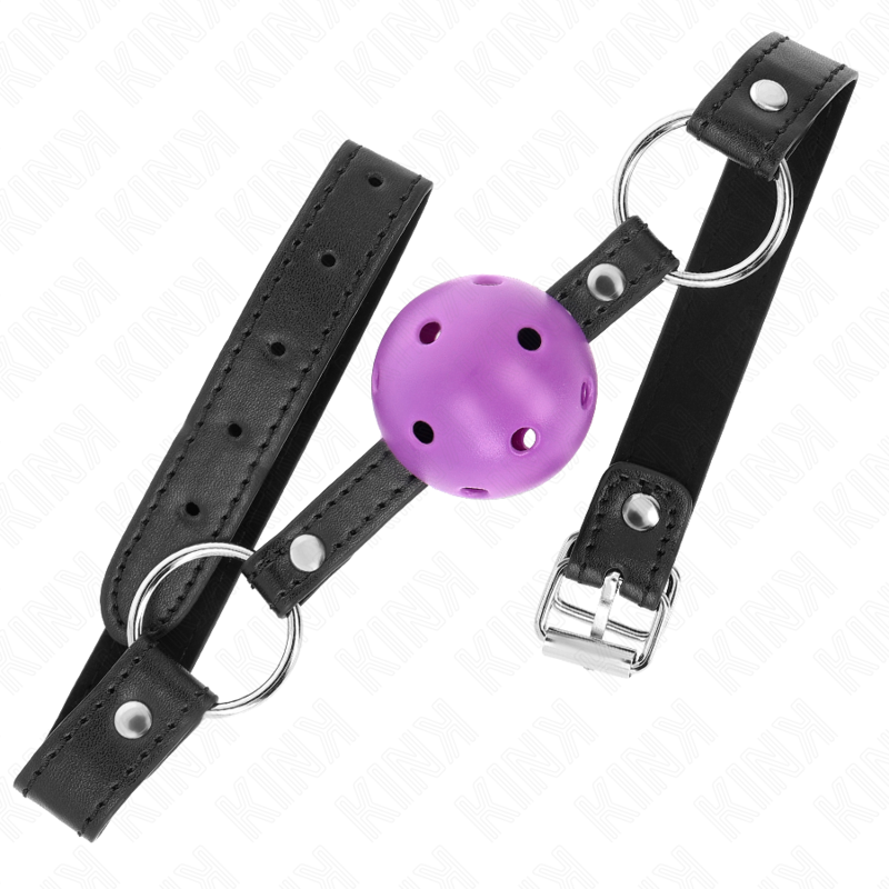 Kink Palla Dura Cava - Accessorio intimo, colore viola 4.5 bavaglio 63.5 - vista laterale
