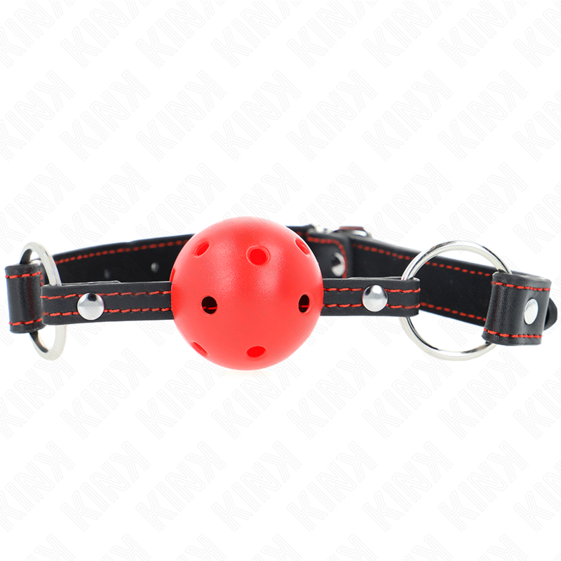 Kink Ball Gag Hollow - Accessorio intimo, colore rosso