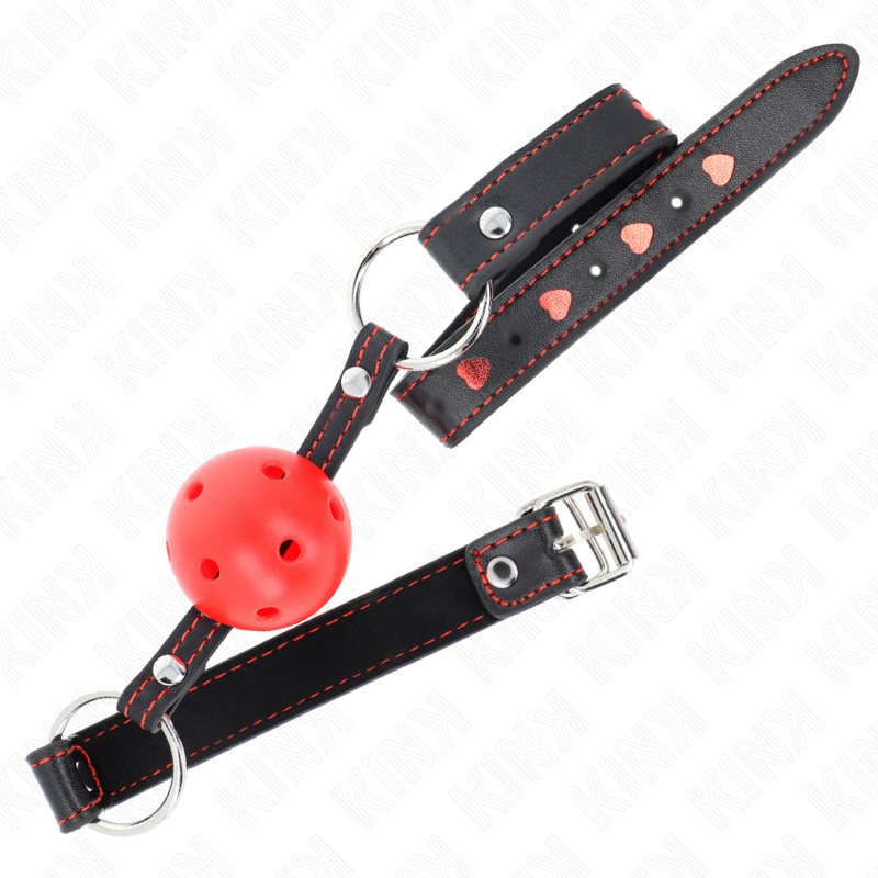 Kink Ball Gag Hollow - Accessorio intimo, colore rosso - vista laterale