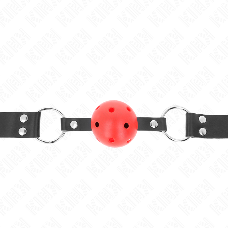 Kink Palla Traspirante Bavaglio 4 CM - Accessorio intimo, colore rosso - dettaglio