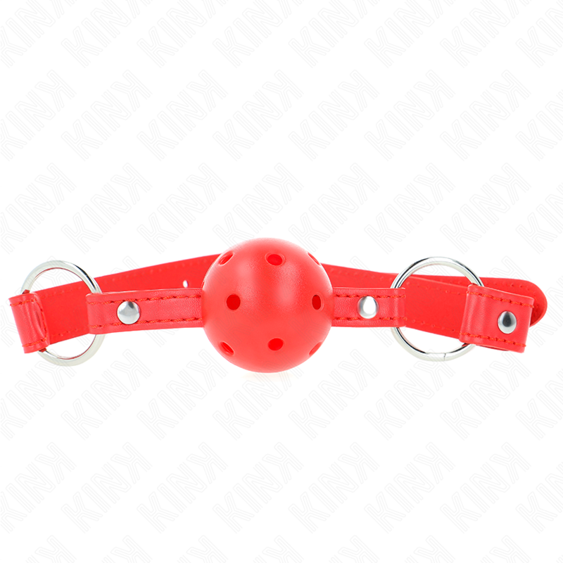 Kink Bavaglio Sfera Traspirante 4 CM - Accessorio intimo, colore 1 rosso - dettaglio