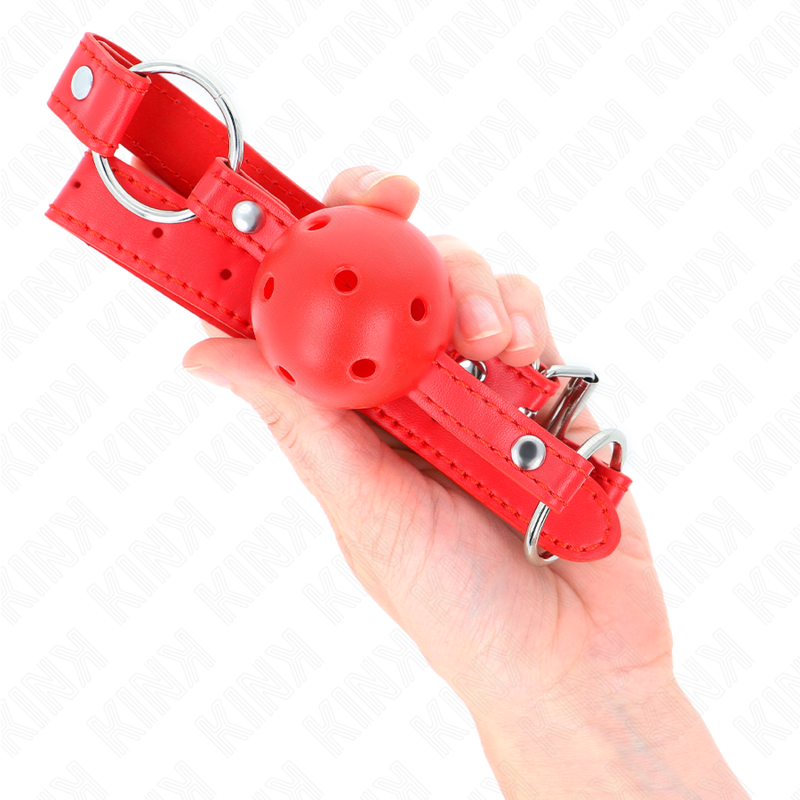 Kink Bavaglio Sfera Traspirante 4 CM - Accessorio intimo, colore 1 rosso - nella confezione