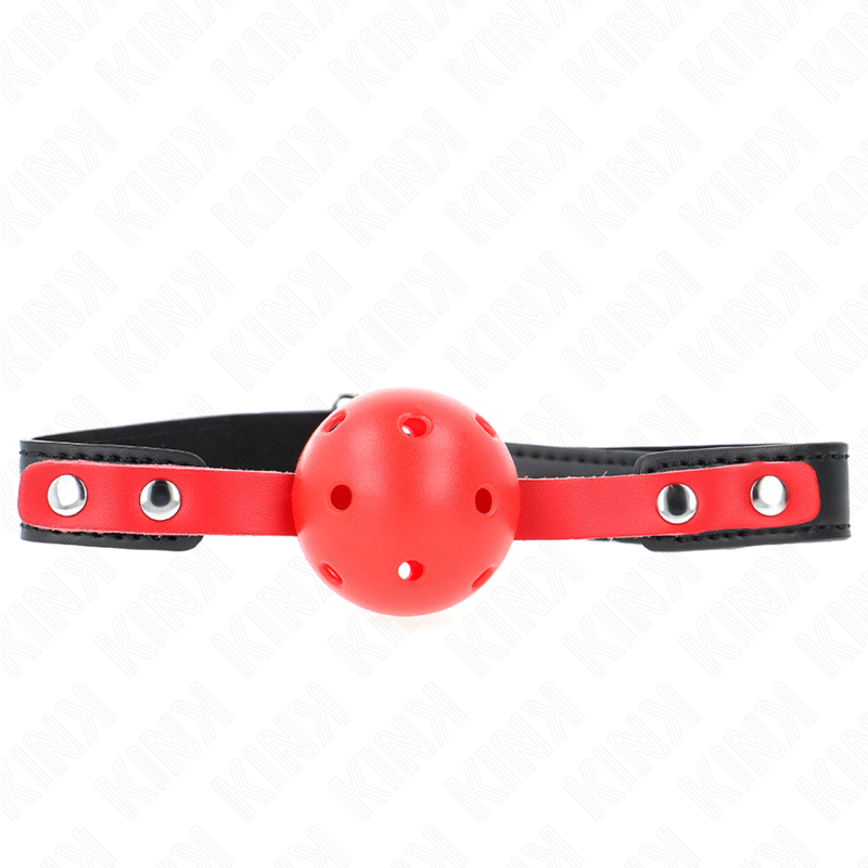 Kink Palla Dura Cava - Accessorio intimo, colore rossa 4 gag nero cinturino 60 regolabile 37 52 - vista laterale