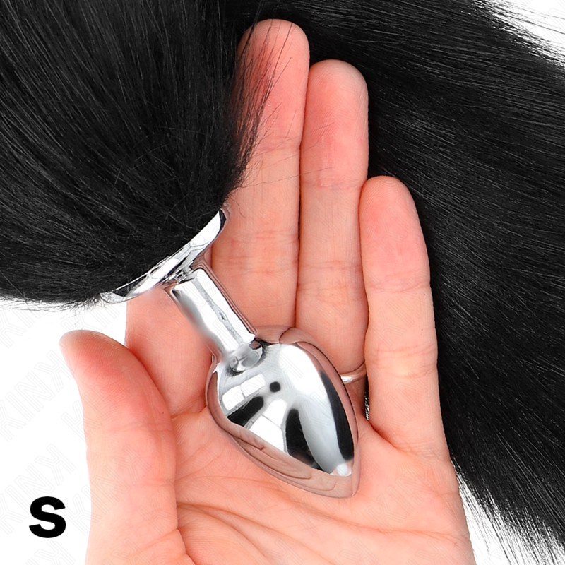 Kink Plug - Accessorio intimo, colore 7 x 3 cm coda sintetica 40 cm nero - dettaglio