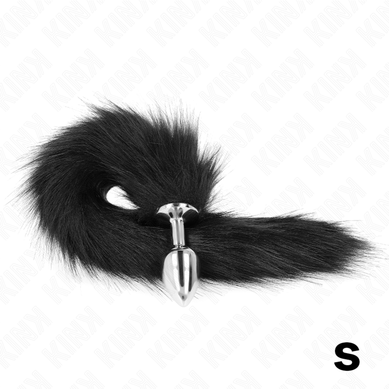 Kink Plug - Accessorio intimo, colore 7 x 3 cm coda sintetica 40 cm nero - nella confezione