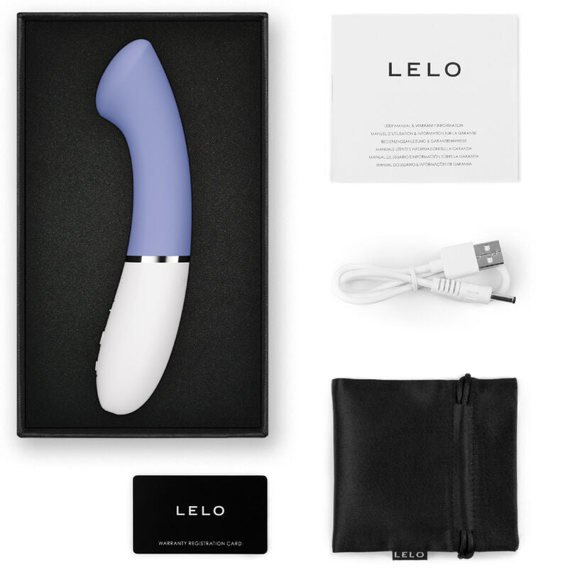 LELO Gigi 3 - Massaggiatore curvo, colore blu - vista laterale