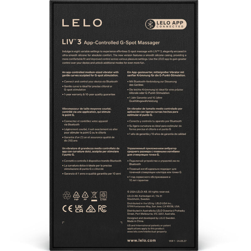 LELO Liv 3 - Massaggiatore curvo, colore rosa - nella confezione