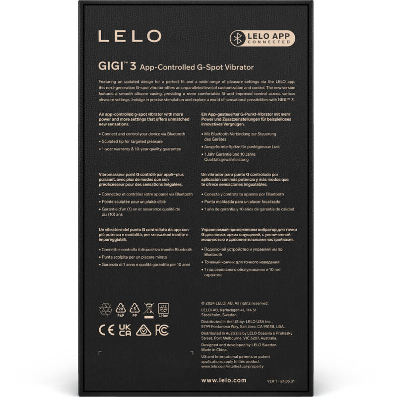 LELO Gigi 3 - Massaggiatore curvo, colore viola - nella confezione
