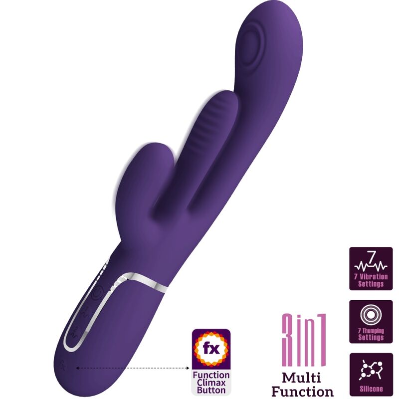 Pretty Love Shania - Massaggiatore doppio, colore viola - vista laterale