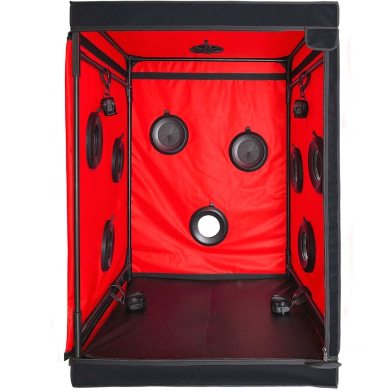 Secret Dome Kink Club Cabin Scandale - Accessorio intimo, colore nero rosso - in mano per le dimensioni