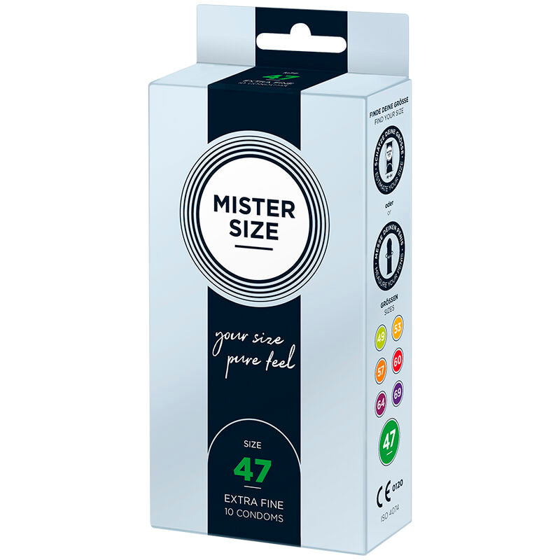 Mister Size 47 MM 10 pezzi - Preservativi, kit da 3 - vista laterale