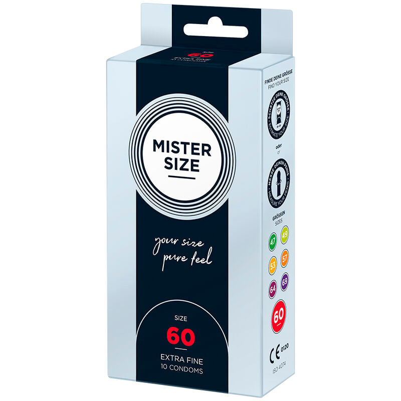Mister Size 60 MM 10 pezzi - Preservativi, kit da 3 - vista laterale