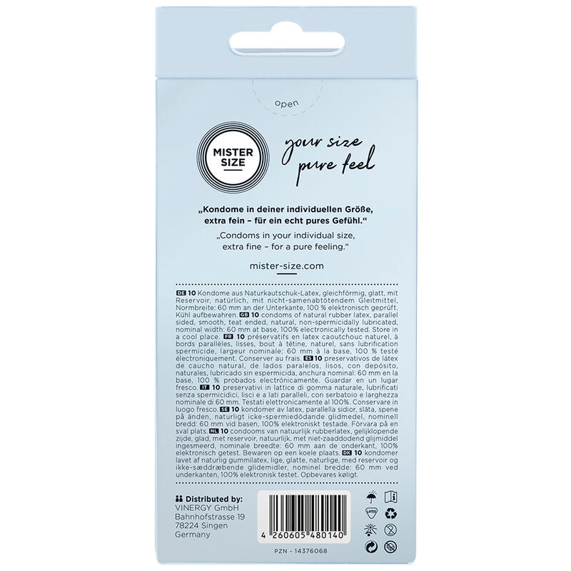 Mister Size 60 MM 10 pezzi - Preservativi, kit da 3 - dettaglio