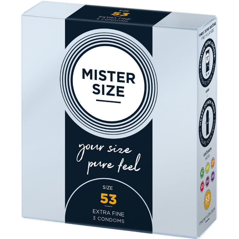 Mister Size 53 MM 3 pezzi - Preservativi, kit da 3 - vista laterale