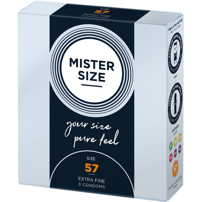 Mister Size 57 MM 3 pezzi - Preservativi, kit da 3 - vista laterale