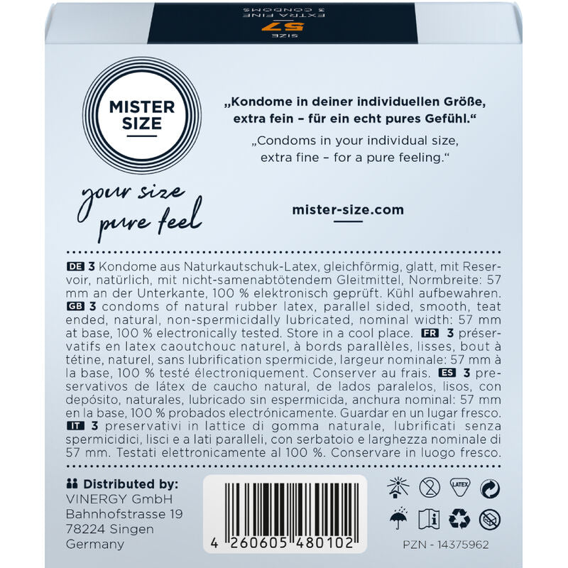 Mister Size 57 MM 3 pezzi - Preservativi, kit da 3 - dettaglio