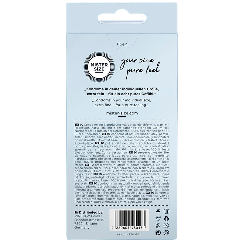Mister Size 64 MM 10 pezzi - Preservativi, kit da 3 - dettaglio