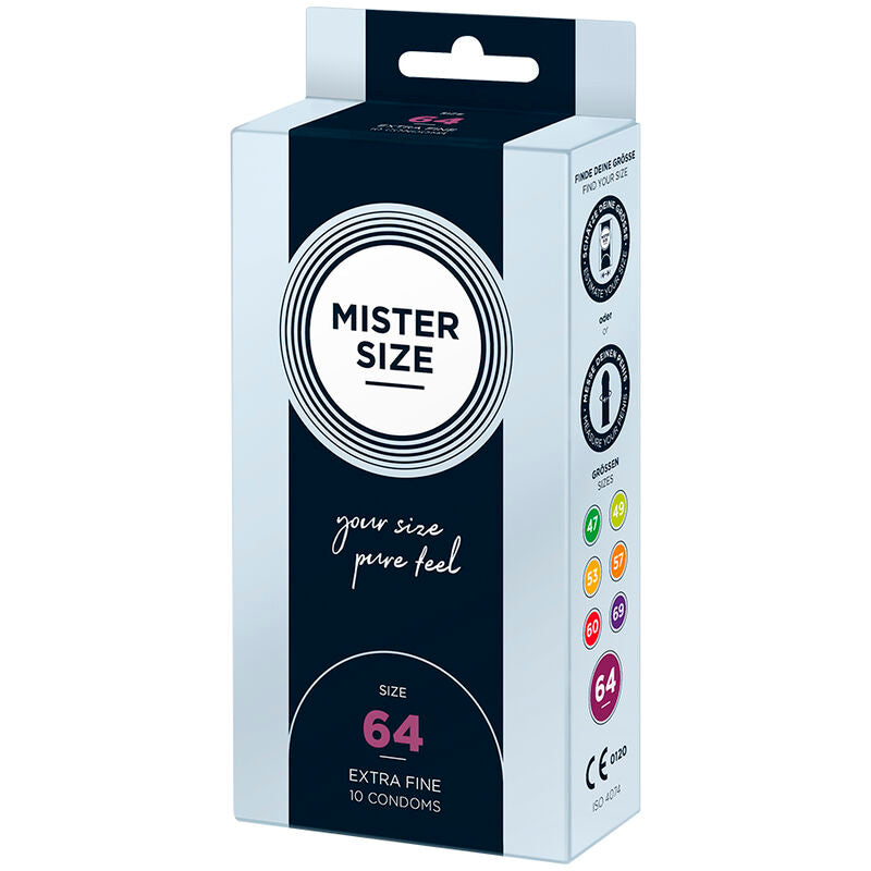 Mister Size 64 MM 10 pezzi - Preservativi, kit da 3 - vista laterale