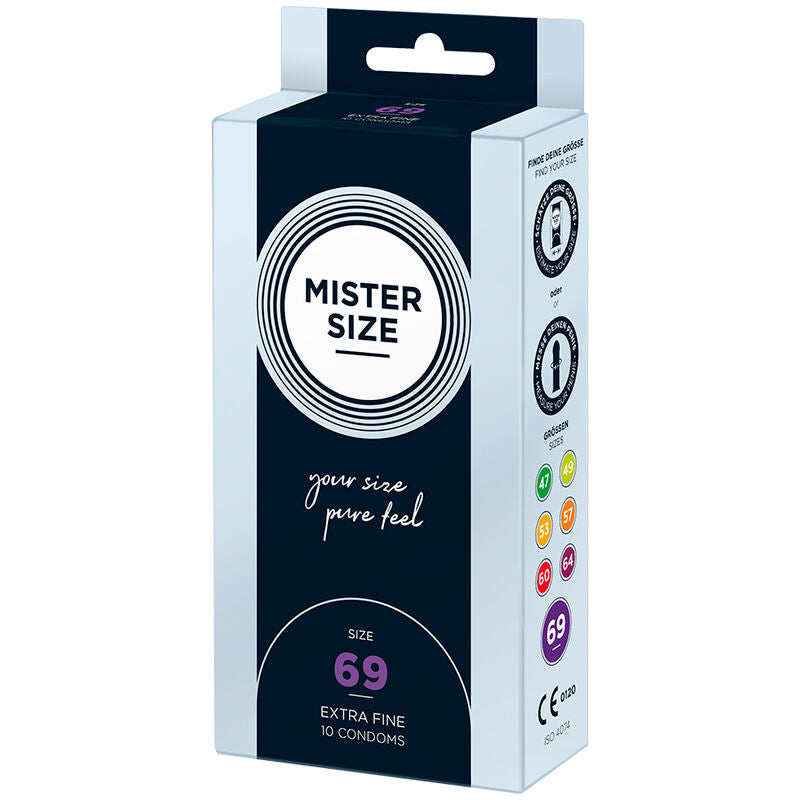 Mister Size 69 MM 10 pezzi - Preservativi, kit da 3 - vista laterale