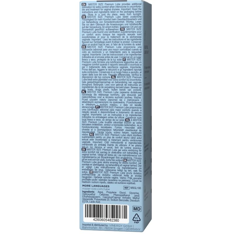 Mister Size Premium 100 ml - Lubrificante, kit da 3 - nella confezione