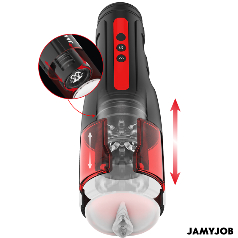 Jamyjob Automatico Cyclone 10 Modalità - Dispositivo per uomo - vista laterale