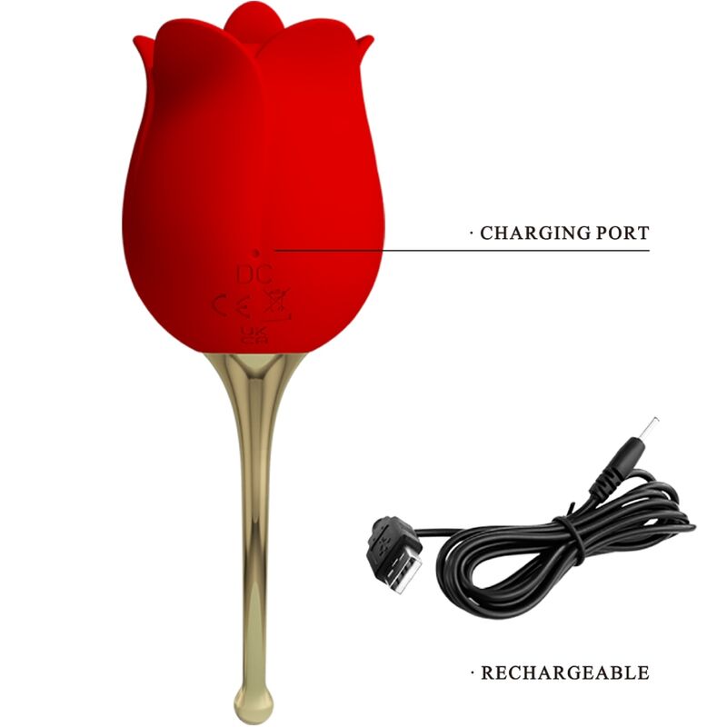 Pretty Love Rose Lover - Massaggiatore esterno - in mano per le dimensioni