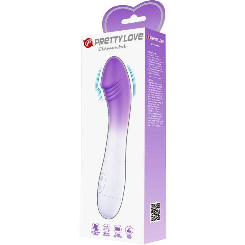 Pretty Love Elemental - Massaggiatore curvo, colore viola - retro