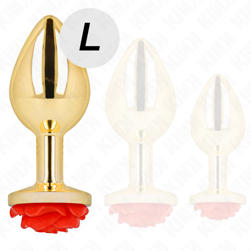 Kink Plug - Accessorio intimo, colore oro rosa rosso - vista laterale