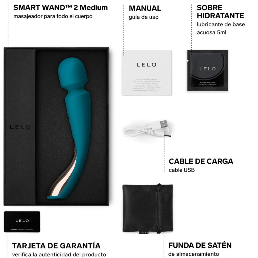 LELO Smart Medium Wand 2 Aqua - Massaggiatore - nella confezione