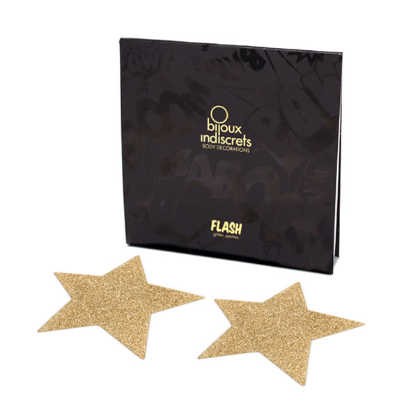 Bijoux Indiscrets Copri Capezzoli Flash Golden Star - Lingerie - vista laterale