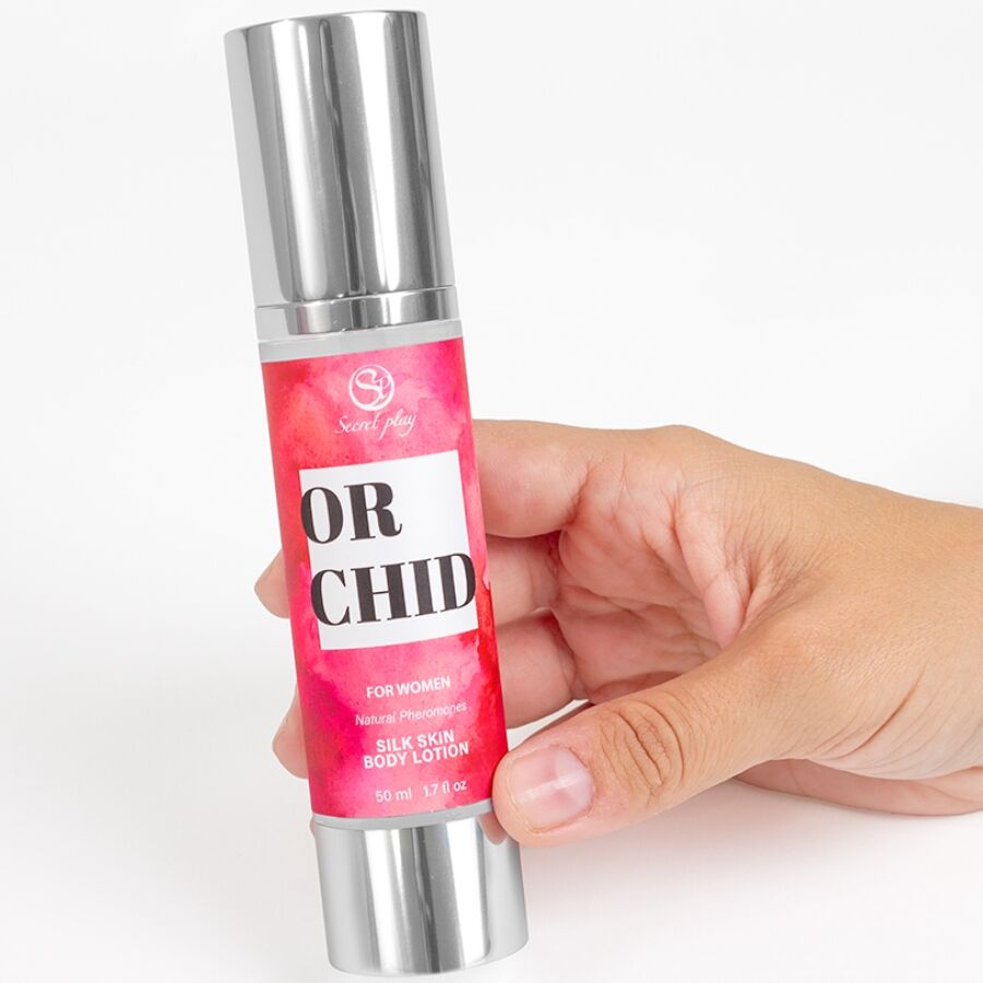 Secretplay Orchid Silk Lozione 50 ml - Olio da massaggio, kit da 3 - vista laterale