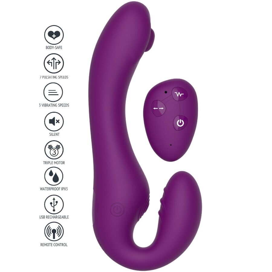 Xocoon 1 Strapless Strap ON - Massaggiatore doppio - vista laterale