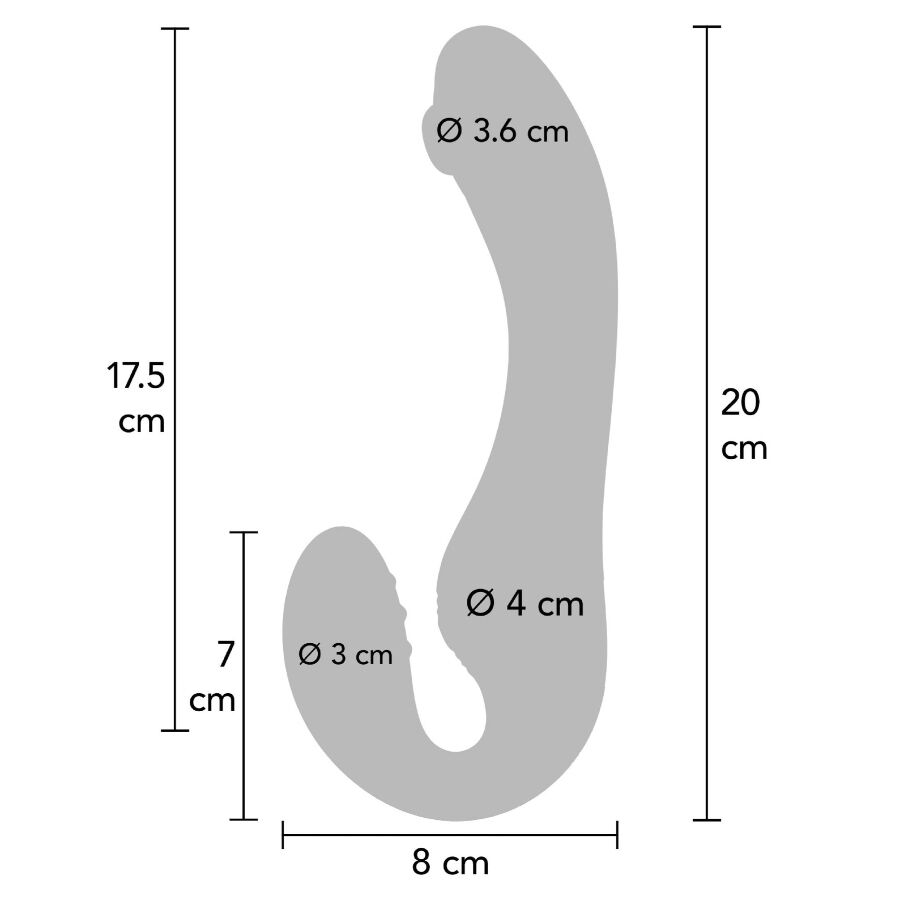 Xocoon 1 Strapless Strap ON - Massaggiatore doppio - dettaglio
