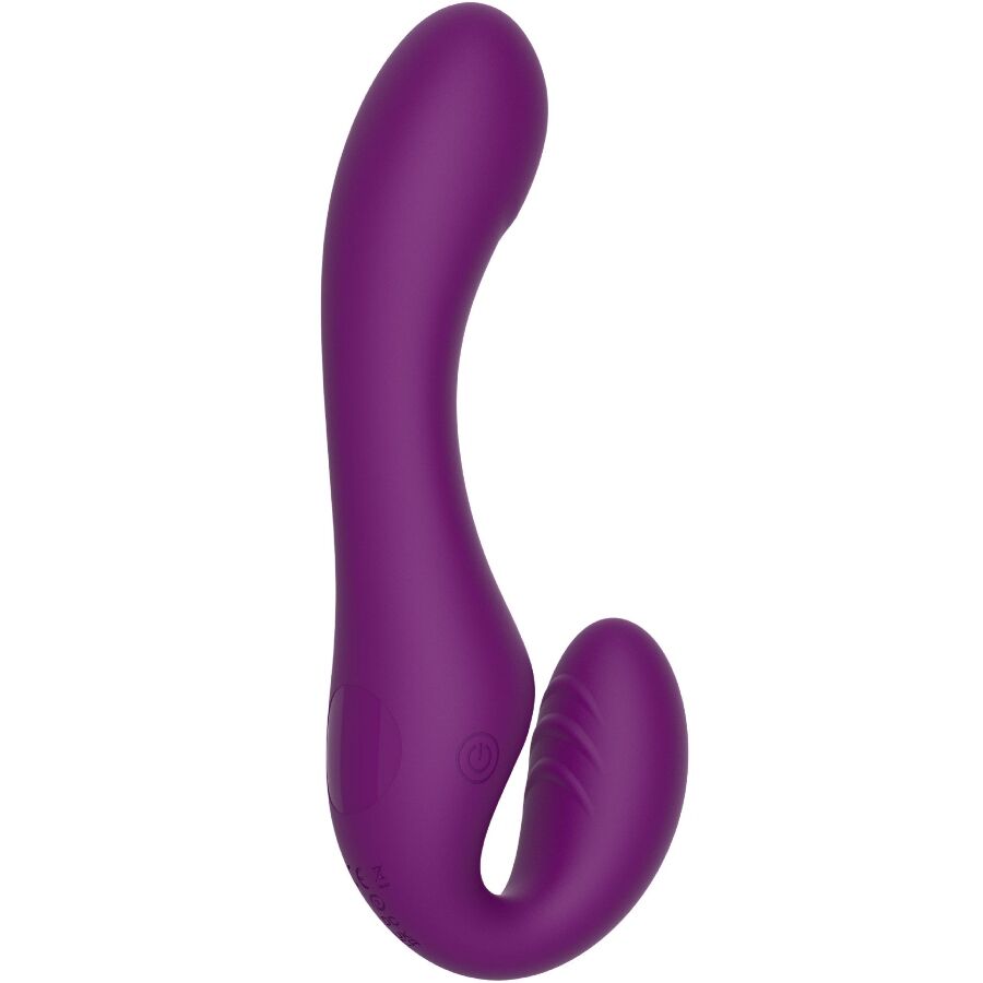 Xocoon 1 Strapless Strap ON - Massaggiatore doppio - in mano per le dimensioni