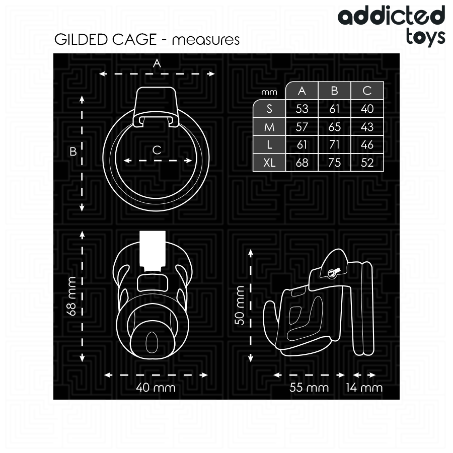 Addicted Toys Locked Gabbia - Accessorio intimo, colore standard - in mano per le dimensioni