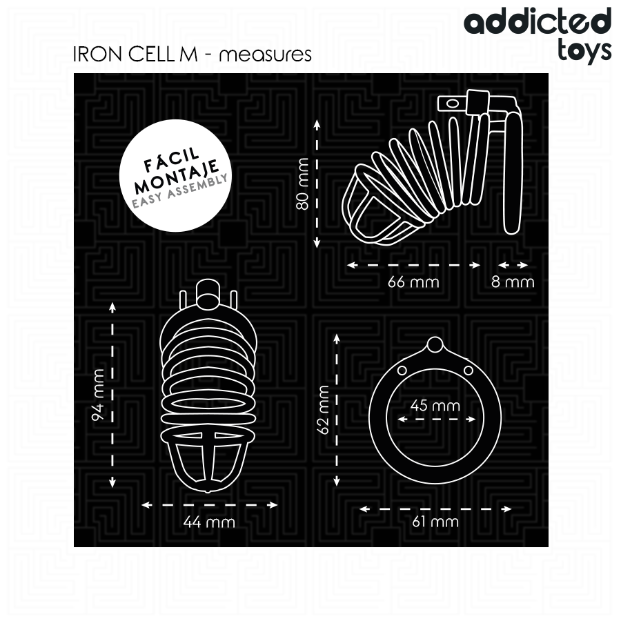 Addicted Toys Locked Gabbia - Accessorio intimo, colore standard - in mano per le dimensioni