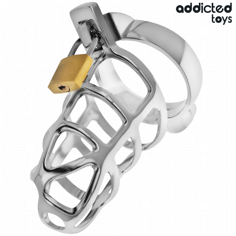 Addicted Toys Locked Gabbia - Accessorio intimo, colore serratura argento - vista laterale