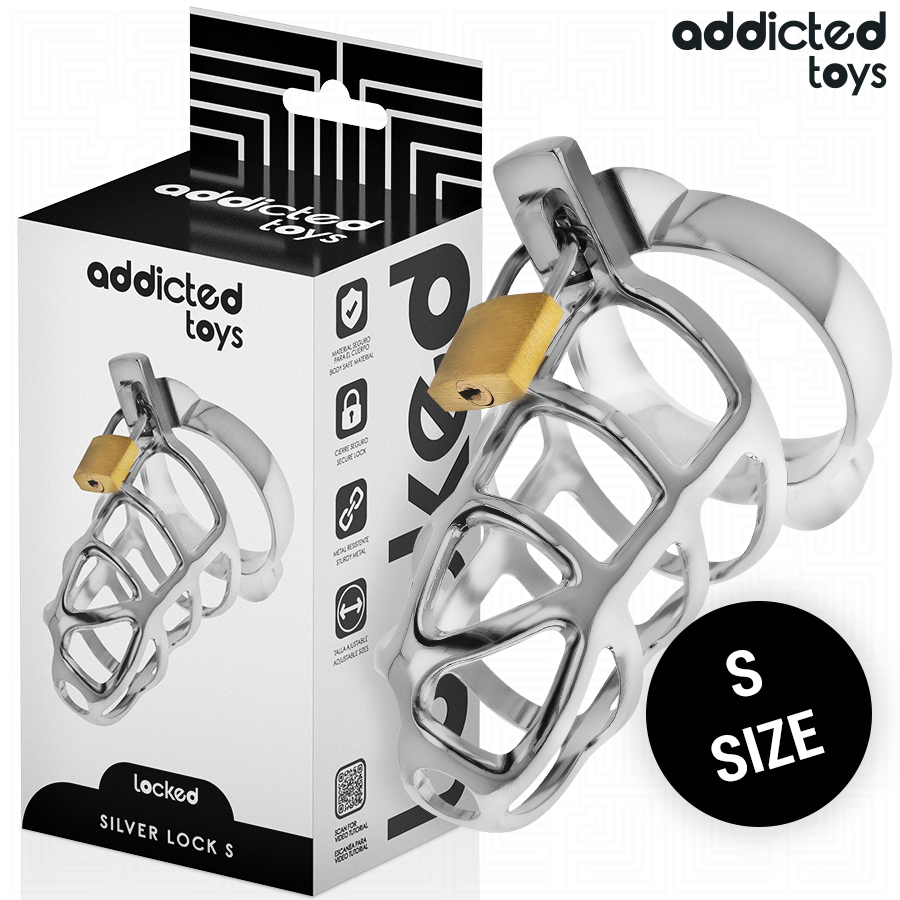 Addicted Toys Locked Gabbia - Accessorio intimo, colore metallo bloccaggio argento