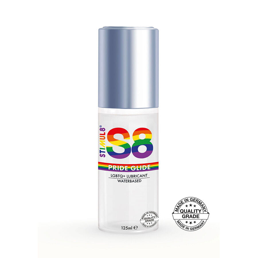 Stimul8 S8 Glide Pride 125 ml - Lubrificante, kit da 3 - vista laterale
