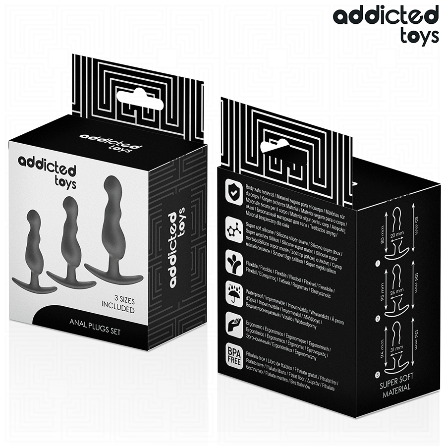 Addicted Toys 3 Tappi - Accessorio intimo - vista frontale