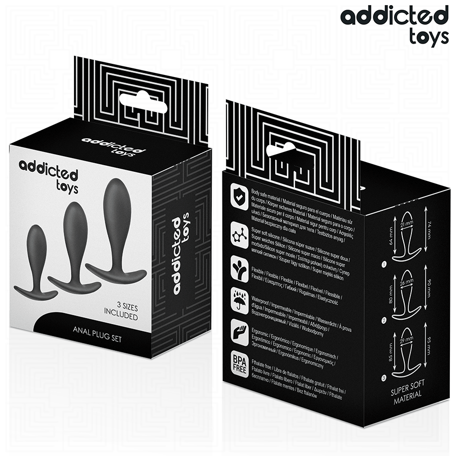 Addicted Toys 3 Tappi - Accessorio intimo - vista frontale