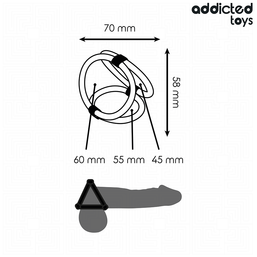 Addicted Toys Triplo - Anello per uomo - nella confezione