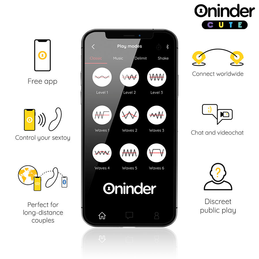 Oninder Cute Love Buddy Master - Massaggiatore con app - in mano per le dimensioni