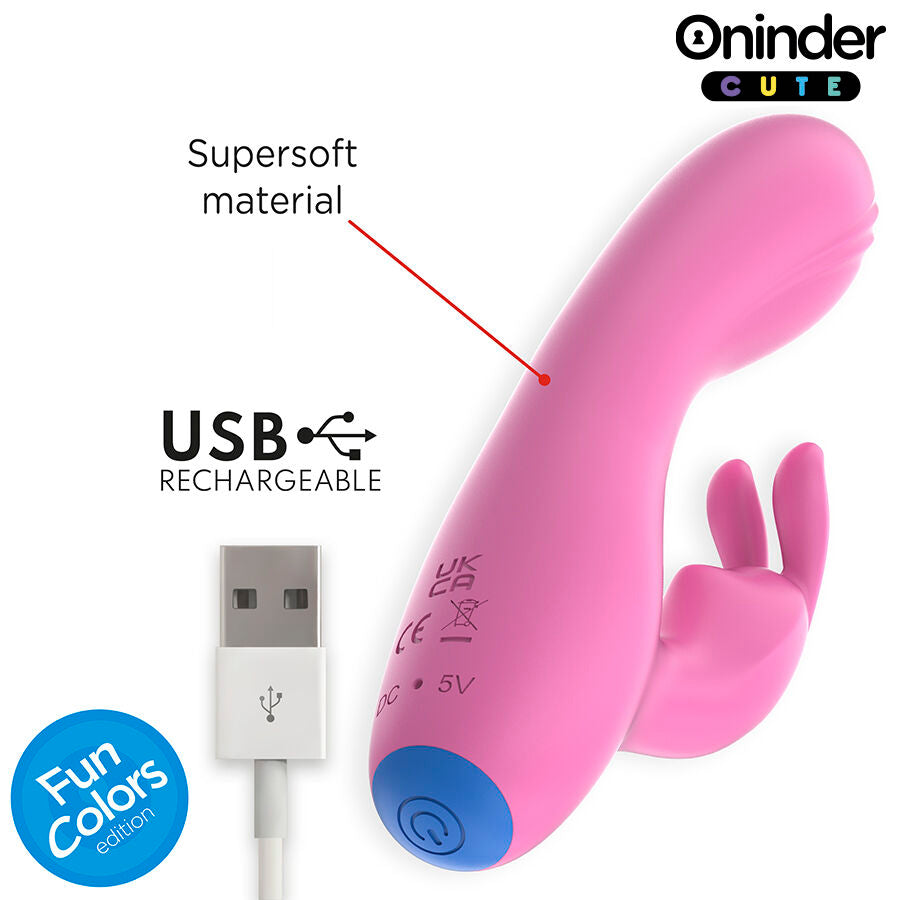 Oninder Cute Coniglietto D'amore - Massaggiatore con app - in mano per le dimensioni