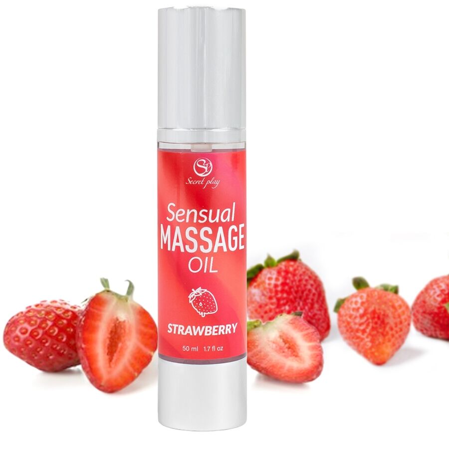 Secretplay Massaggi Alla Fragola - Olio da massaggio, kit da 3 - dettaglio