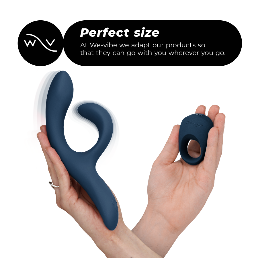 We-Vibe Impostazione Appuntamento Notturno - Massaggiatore con telecomando - in mano per le dimensioni