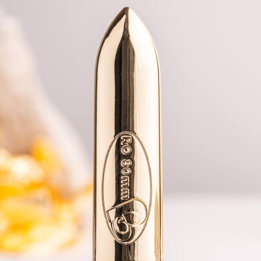 Rocks-Off RO 80 - Mini massaggiatore, colore champagne golden - vista laterale