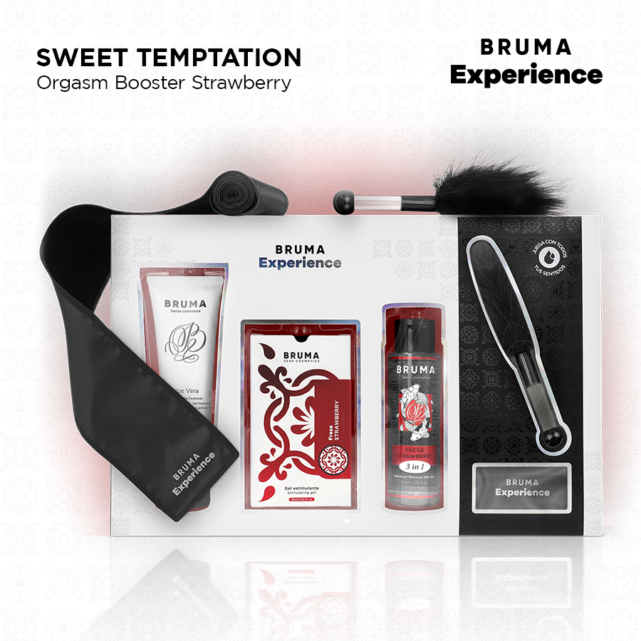 Bruma Xperience Kit Tentazione Dolce Alla Fragola - Olio da massaggio, kit da 3 - vista laterale