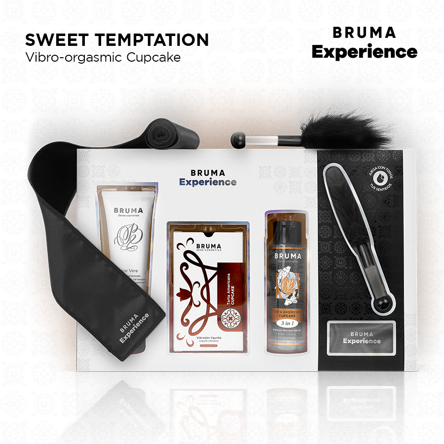 Bruma Xperience Kit Dolce Tentazione Torta Americana Vibro - Olio da massaggio, kit da 3 - vista laterale