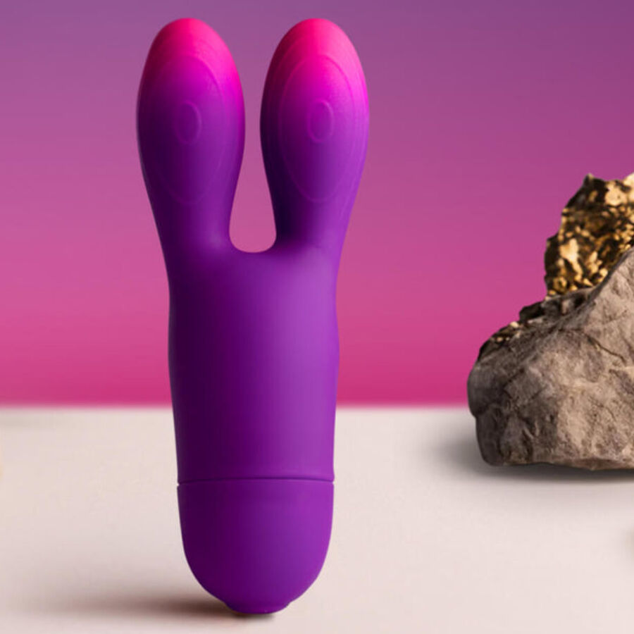 Rocks-Off Flessibile Glo Girl Bunny - Massaggiatore doppio - vista laterale